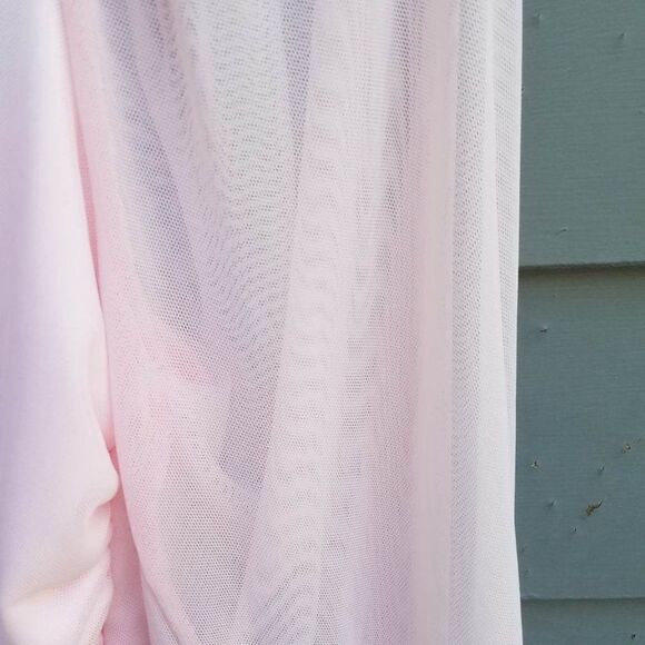 Blue Blush Pink Crop Top Sleeves are sheer size Large - Picture 2 of 5